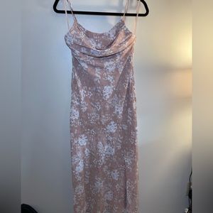 Pink floral shift dress
